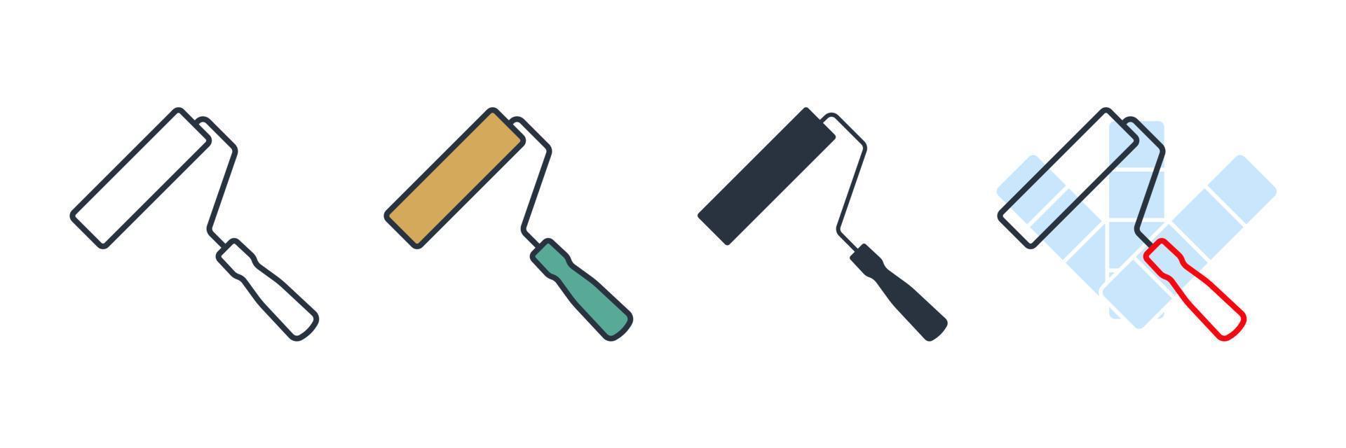 paint roller icon logo vector illustration. paint roller symbol template for graphic and web design collection