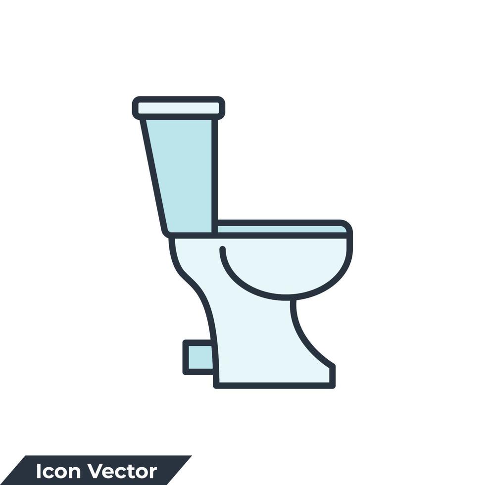 wc icono logo vector ilustración. plantilla de símbolo de signo de taza de inodoro para la colección de diseño gráfico y web