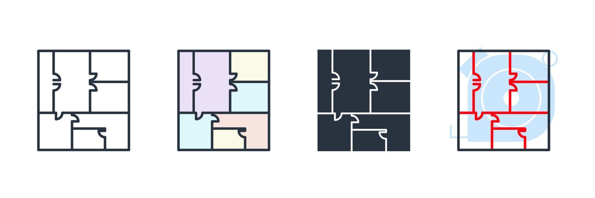 ilustración de vector de logotipo de icono de plano de planta. plantilla de símbolo de arquitectura blueprint para colección de diseño gráfico y web