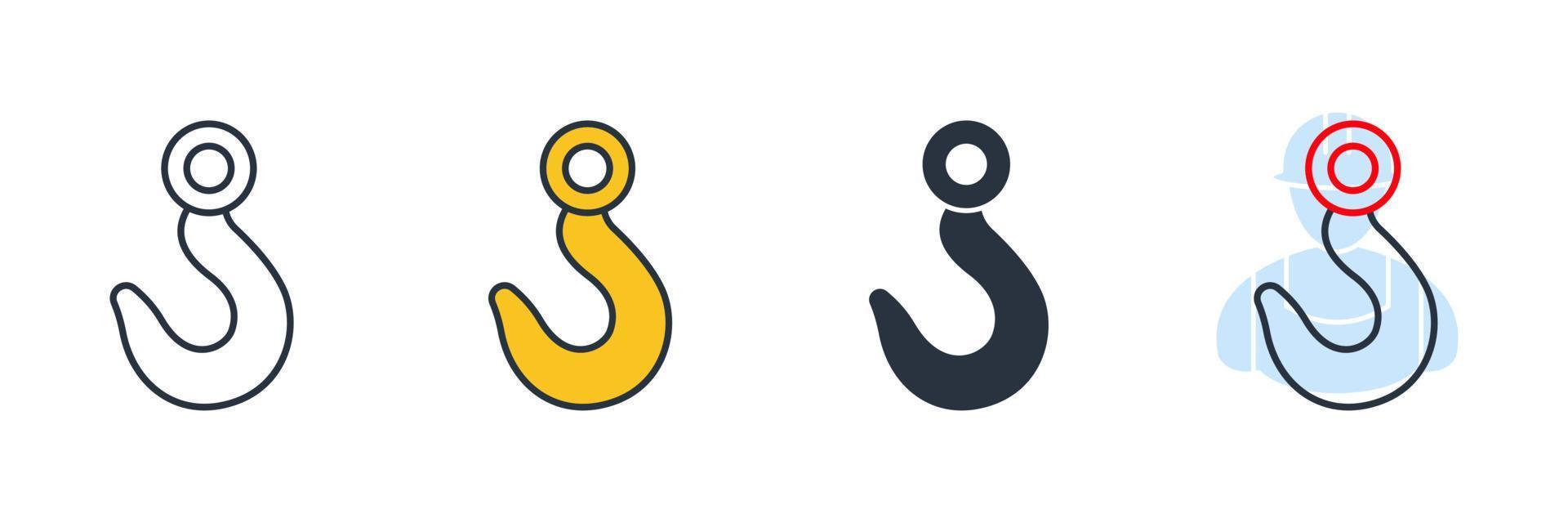crane hook icon logo vector illustration. Crane symbol template for graphic and web design collection