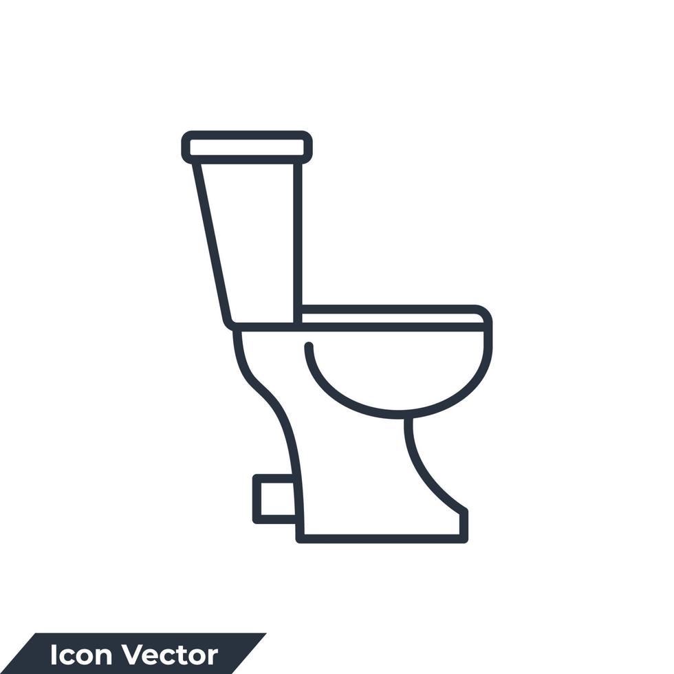 toilet icon logo vector illustration. Toilet bowl sign symbol template for graphic and web design collection