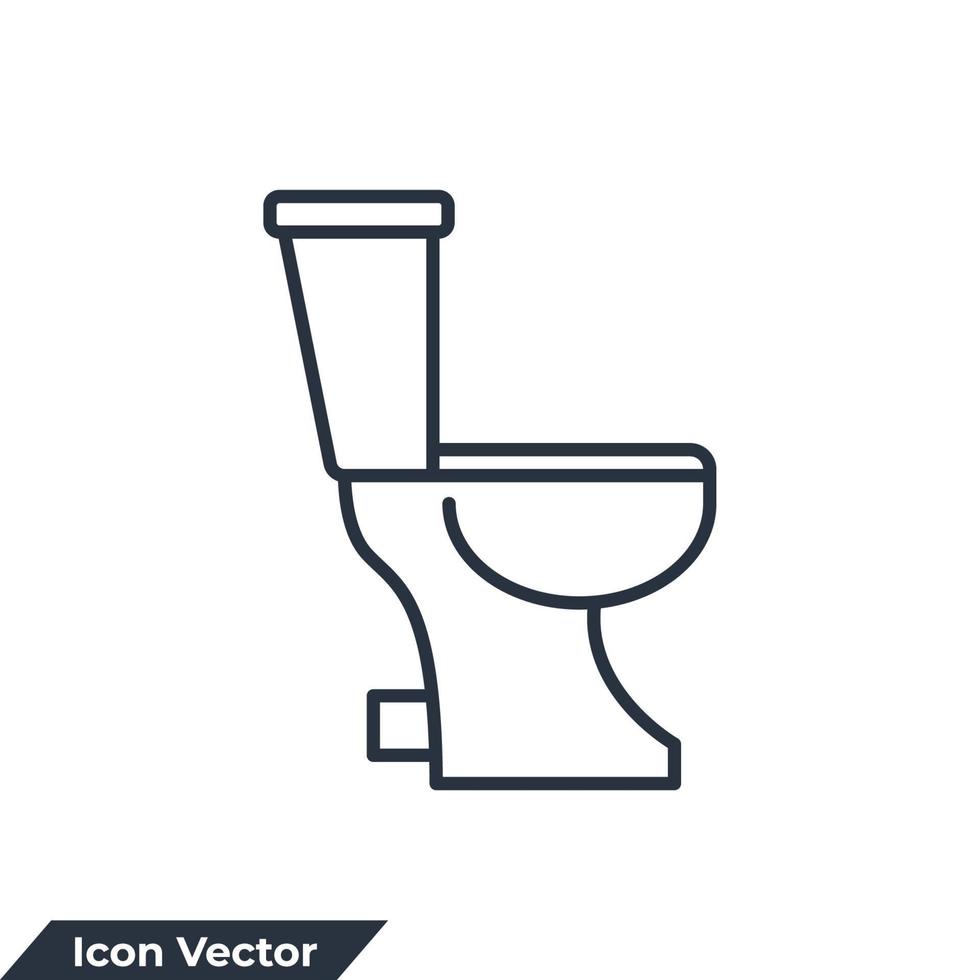 wc icono logo vector ilustración. plantilla de símbolo de signo de taza de inodoro para la colección de diseño gráfico y web