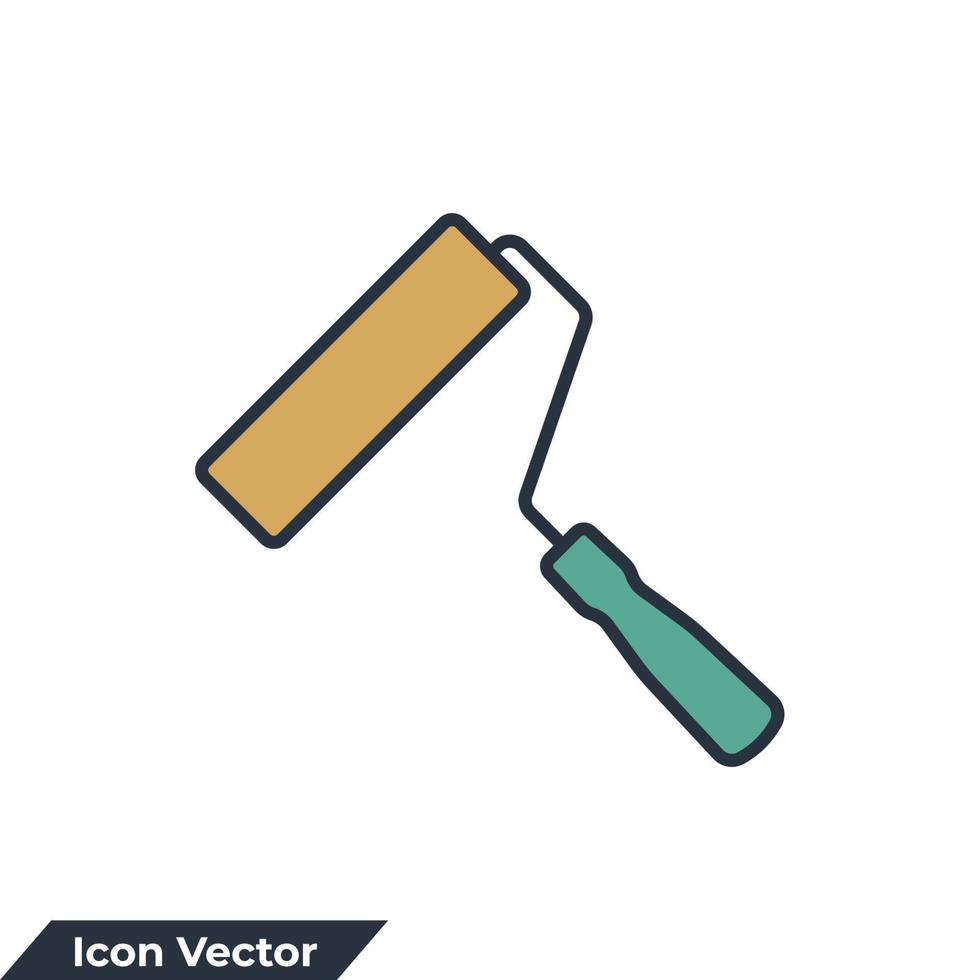 Ilustración de vector de logotipo de icono de rodillo de pintura. plantilla de símbolo de rodillo de pintura para la colección de diseño gráfico y web