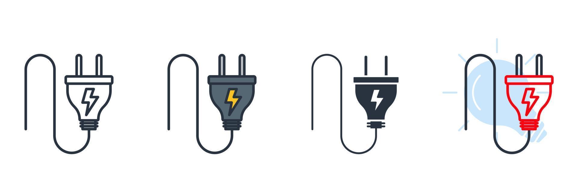 plug icon logo vector illustration. Electric plug sign symbol template for graphic and web design collection