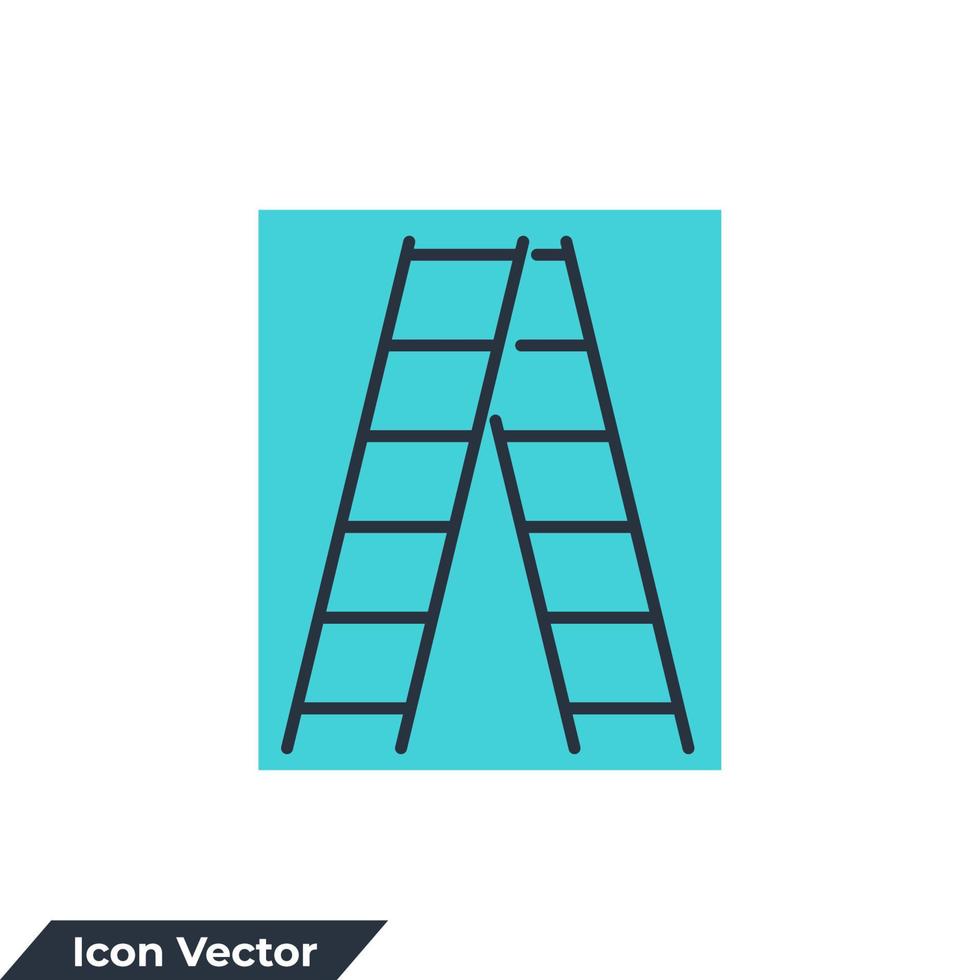 Ilustración de vector de logotipo de icono de escalera. plantilla de símbolo de escalera de tijera para la colección de diseño gráfico y web