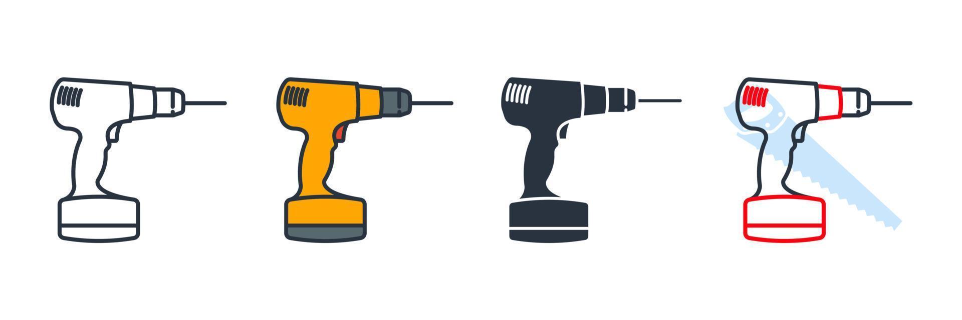 drill icon logo vector illustration. Screwdriver, power drill symbol template for graphic and web design collection