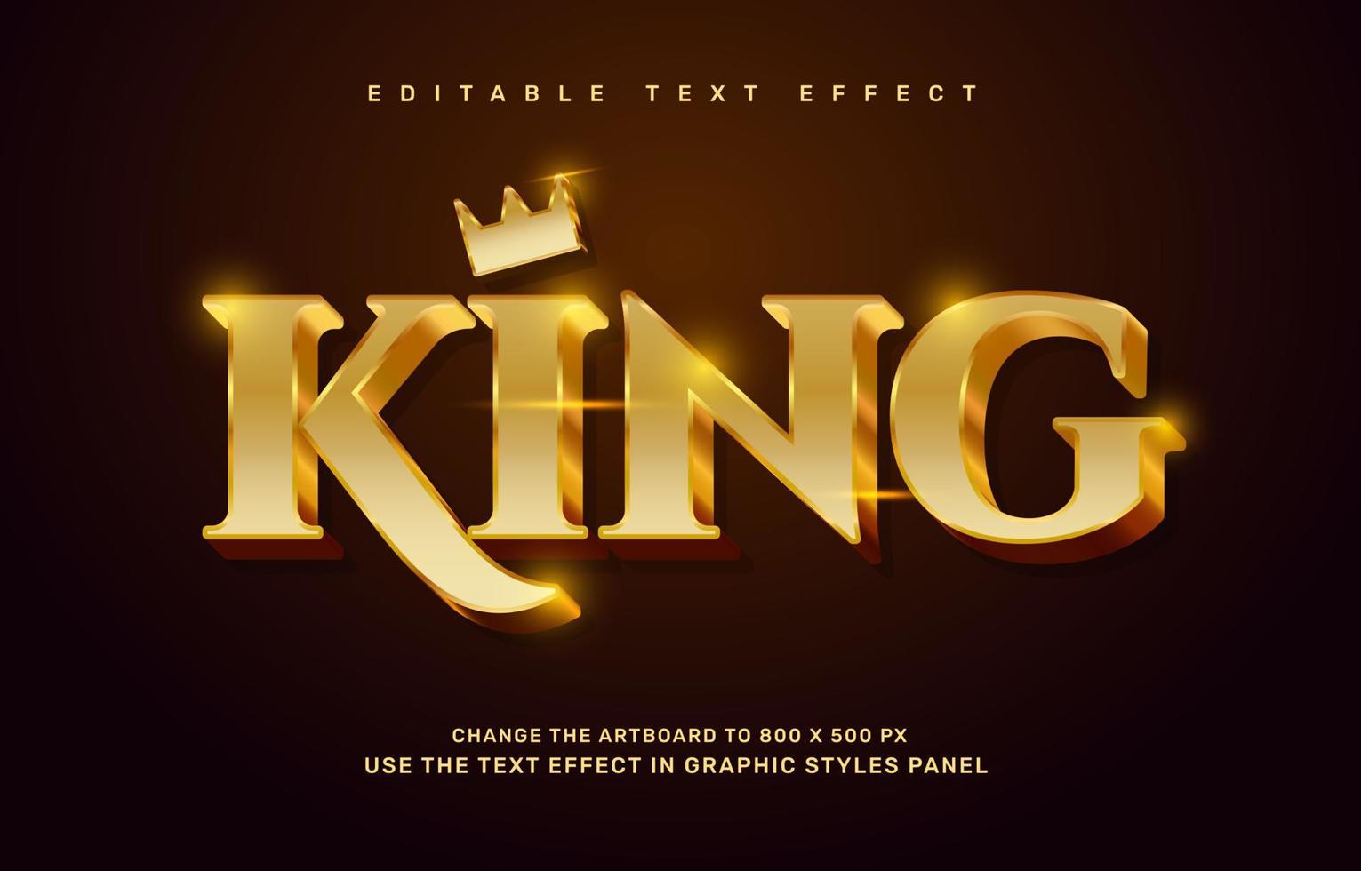 efecto de texto del rey de oro vector
