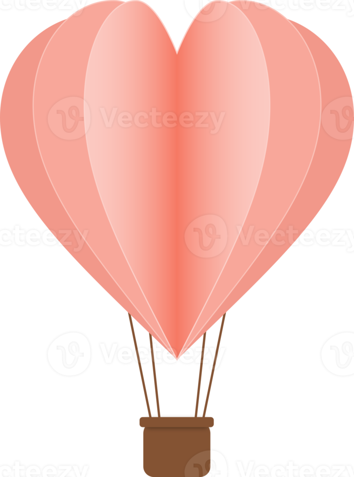 Heart Hot Air Balloon Paper Cut, Heart Shaped Hot Air Balloon png