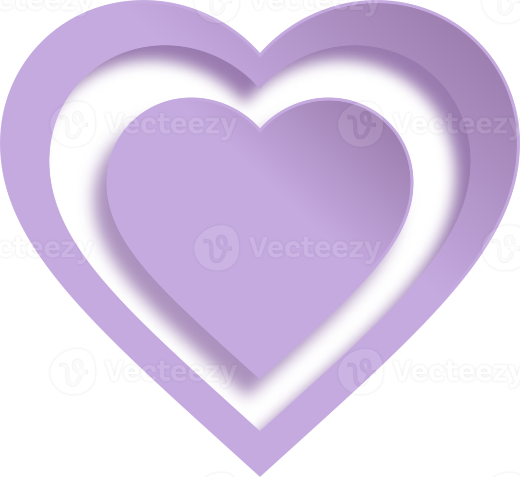 Purple Paper Cut Heart Style png