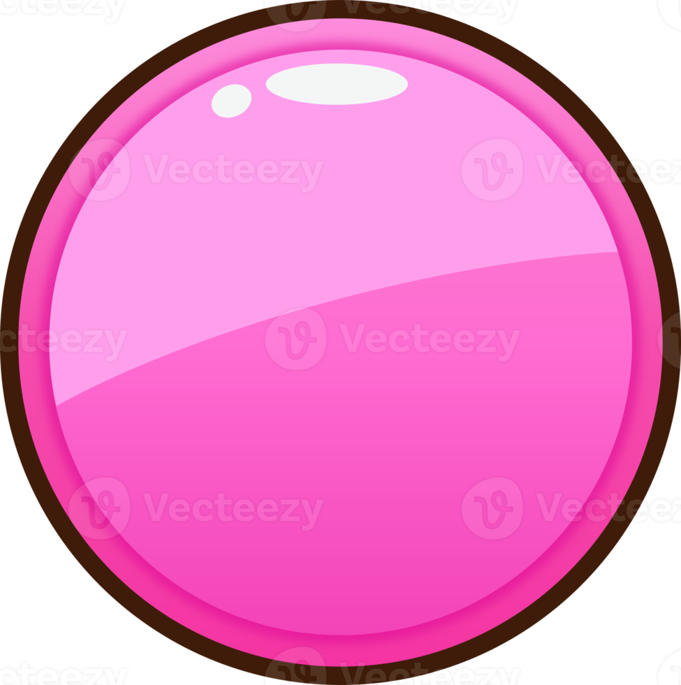 Pink Cartoon Circle Button png