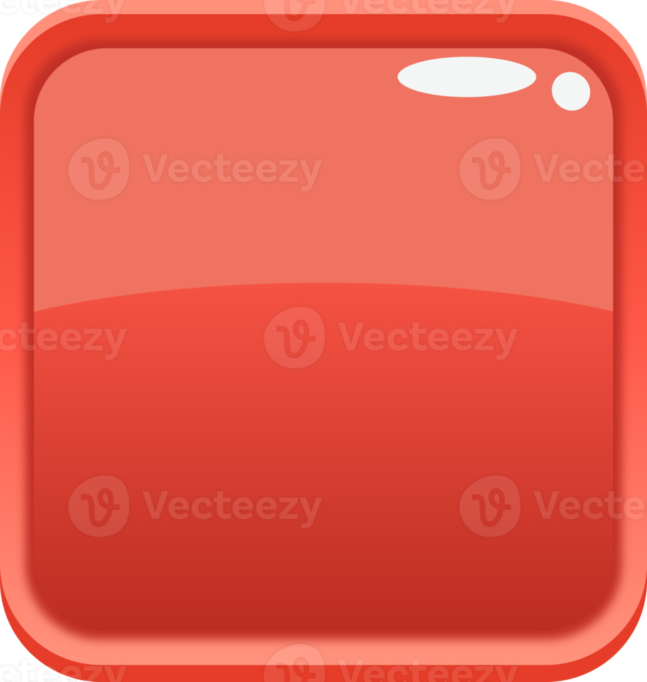 Red Cartoon Square Button png