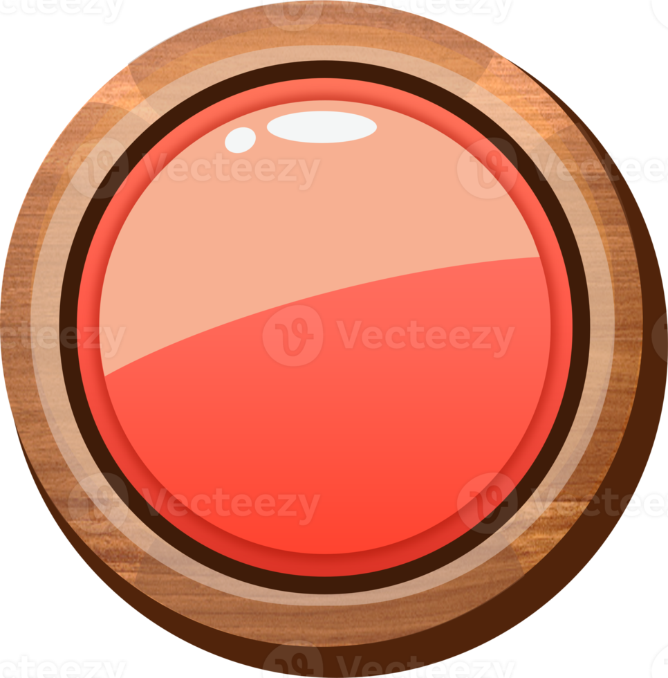 Red Cartoon Round Wooden Button png