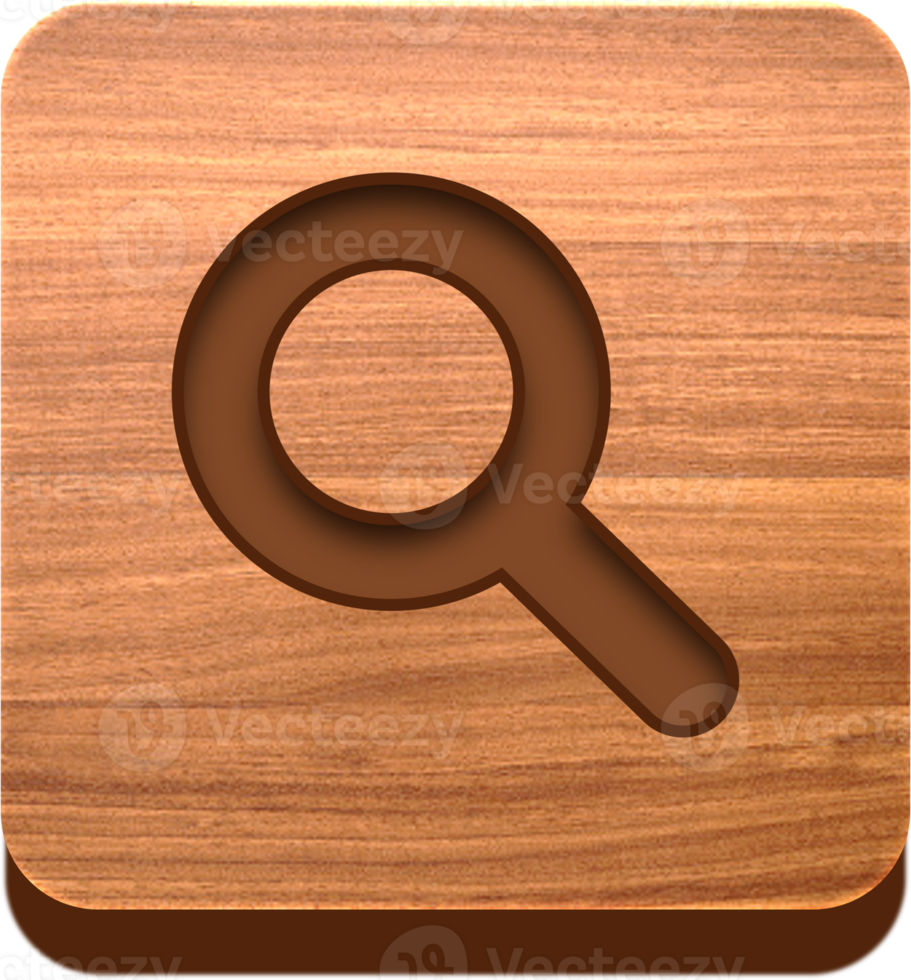botão de pesquisa de madeira, ícone de madeira png