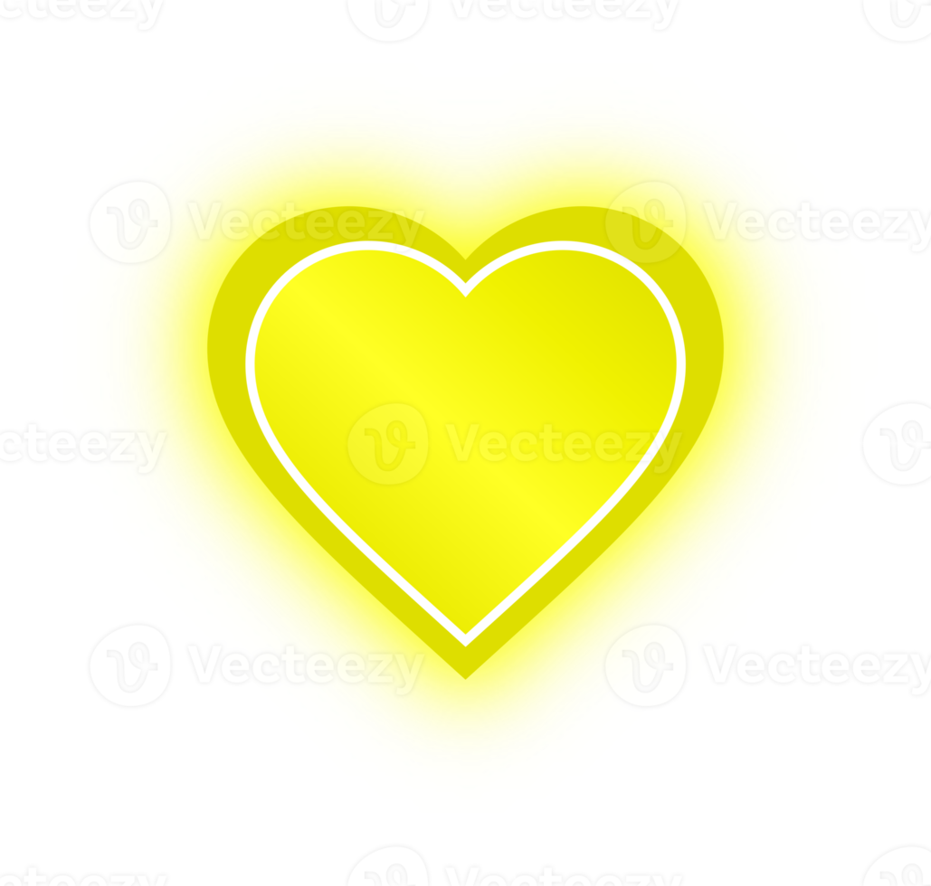 Neon Yellow Heart Banner, Neon Heart png