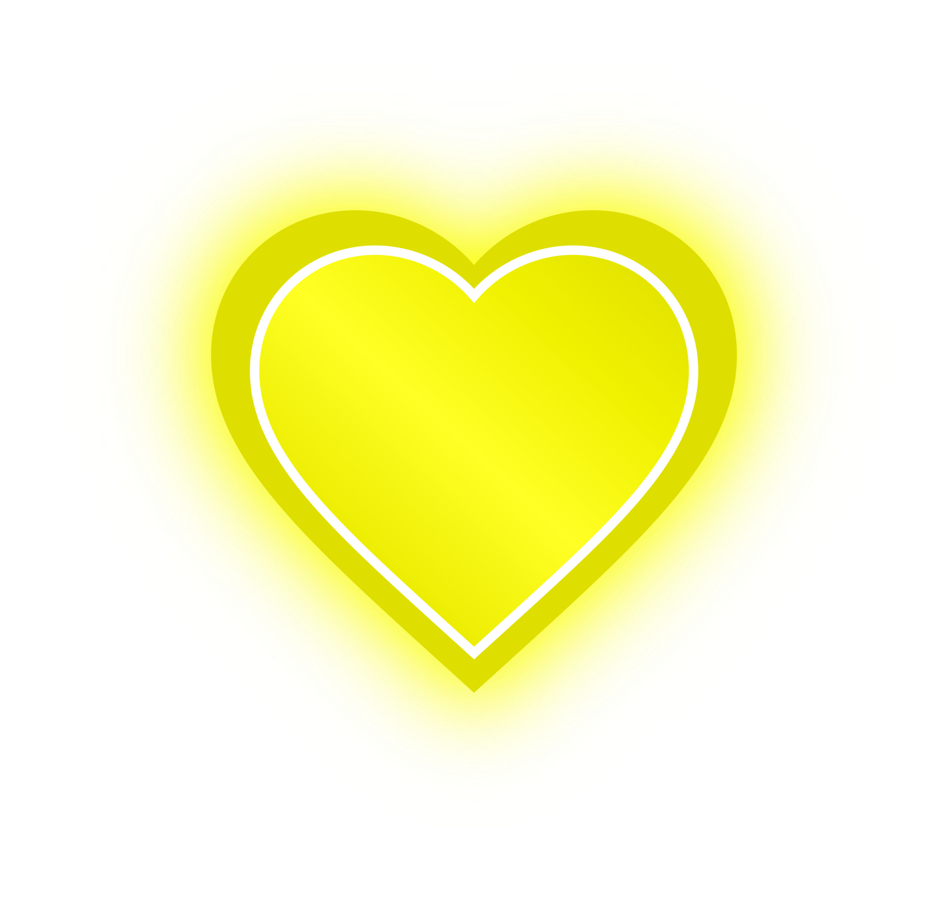 Neon Yellow Heart Banner, Neon Heart 10982961 PNG