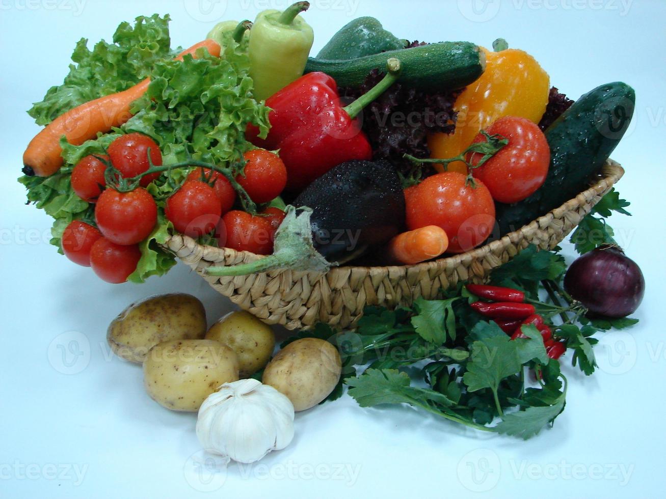 fresh vegetables in basket photo