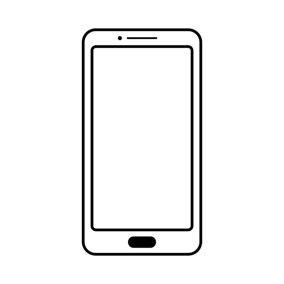 Black Outline Smartphone icon handphone vector clipart