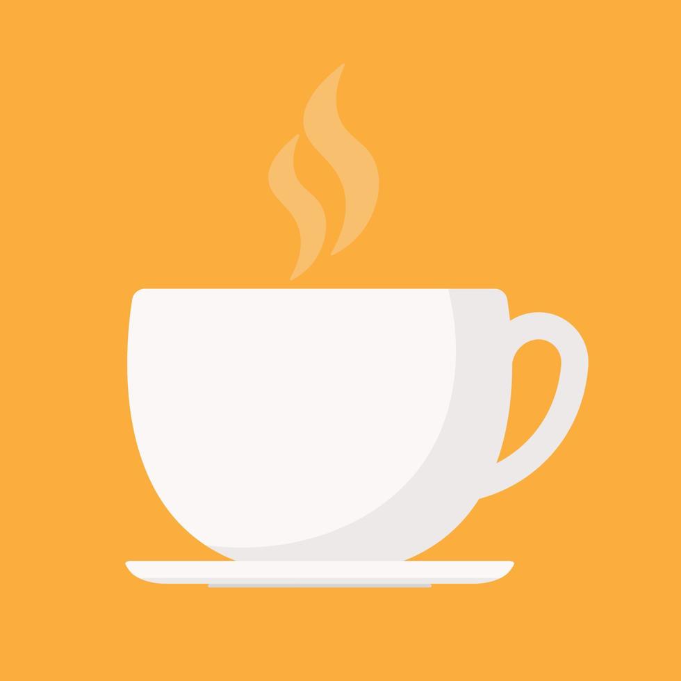 taza animada de té de café en taza blanca plana icono de imágenes  prediseñadas ilustración vectorial de dibujos animados 10983033 Vector en  Vecteezy