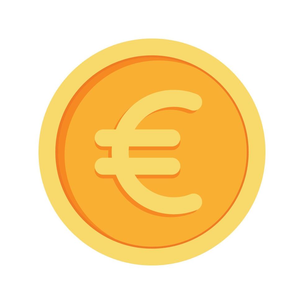 Animated Euro Coin Icon Clipart for Business and Finance Money Elements Vector Illustration