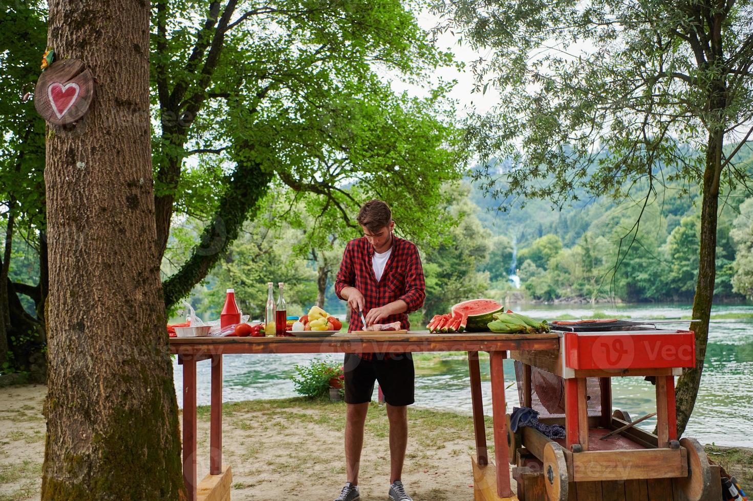 Man Cooking Tasty Food For French Dinner Party 10983058 Stock Photo At 
