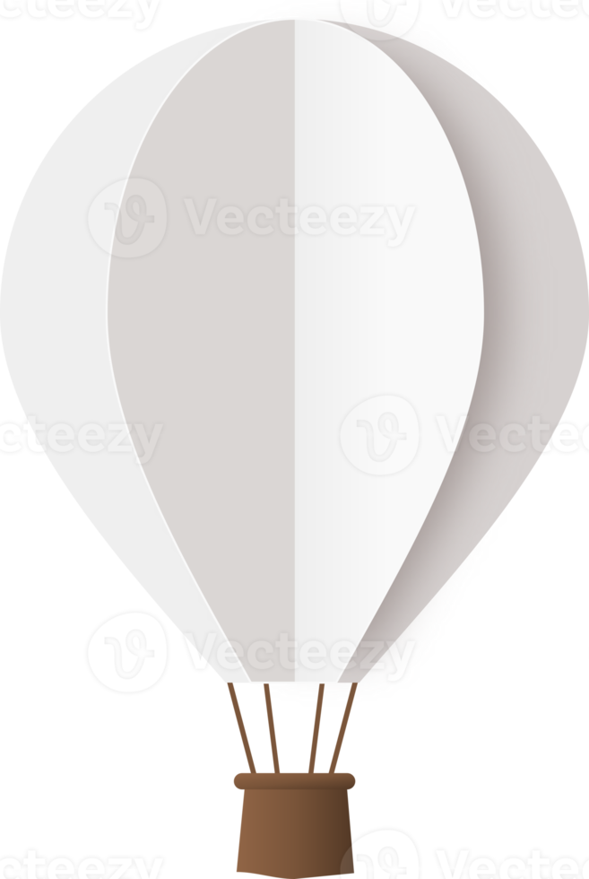 ballon à air chaud en papier blanc, coupe papier ballon à air chaud png