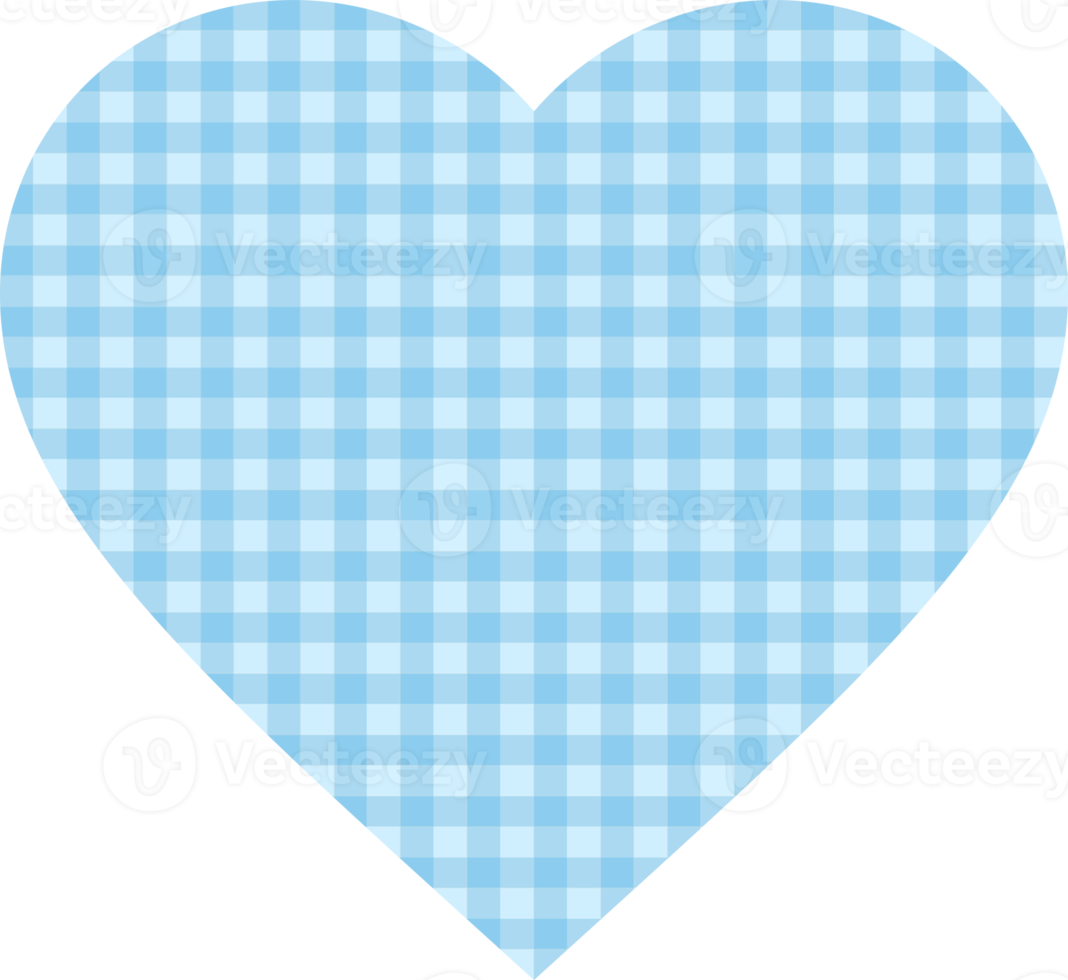 Plaid Blue Heart png