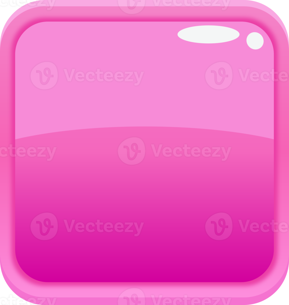 Pink Cartoon Square Button png