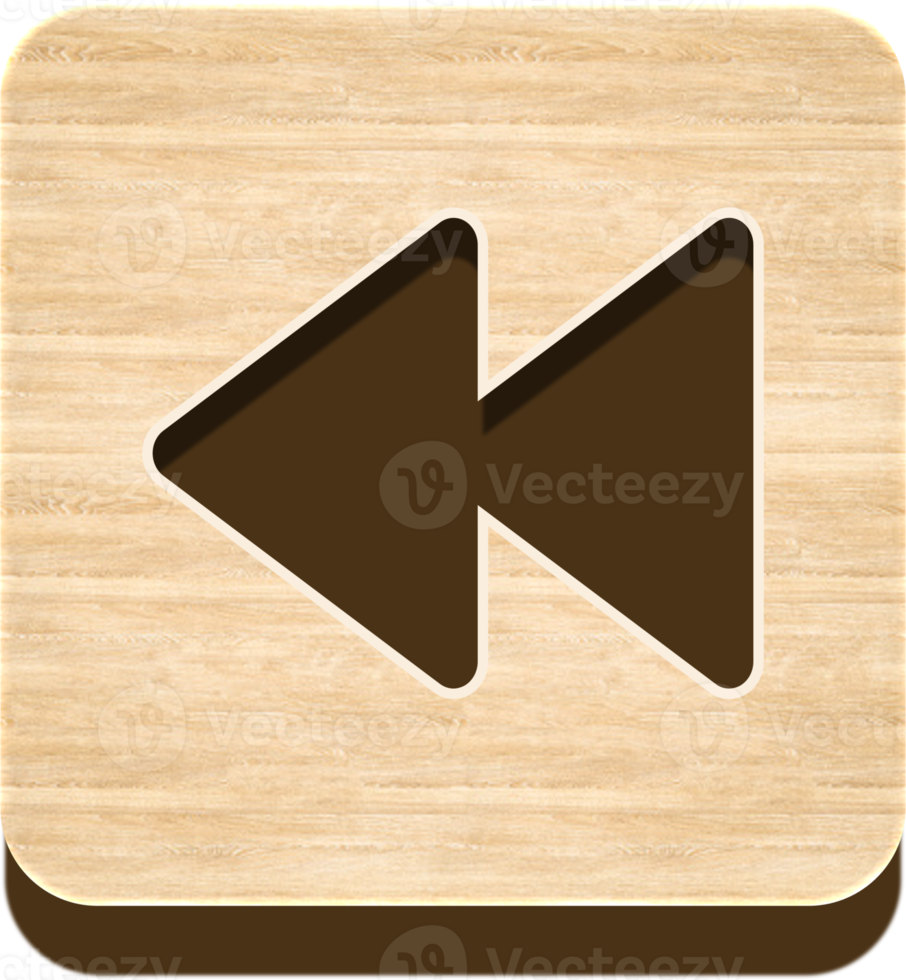 Wooden Backward Button, Wooden Icon png