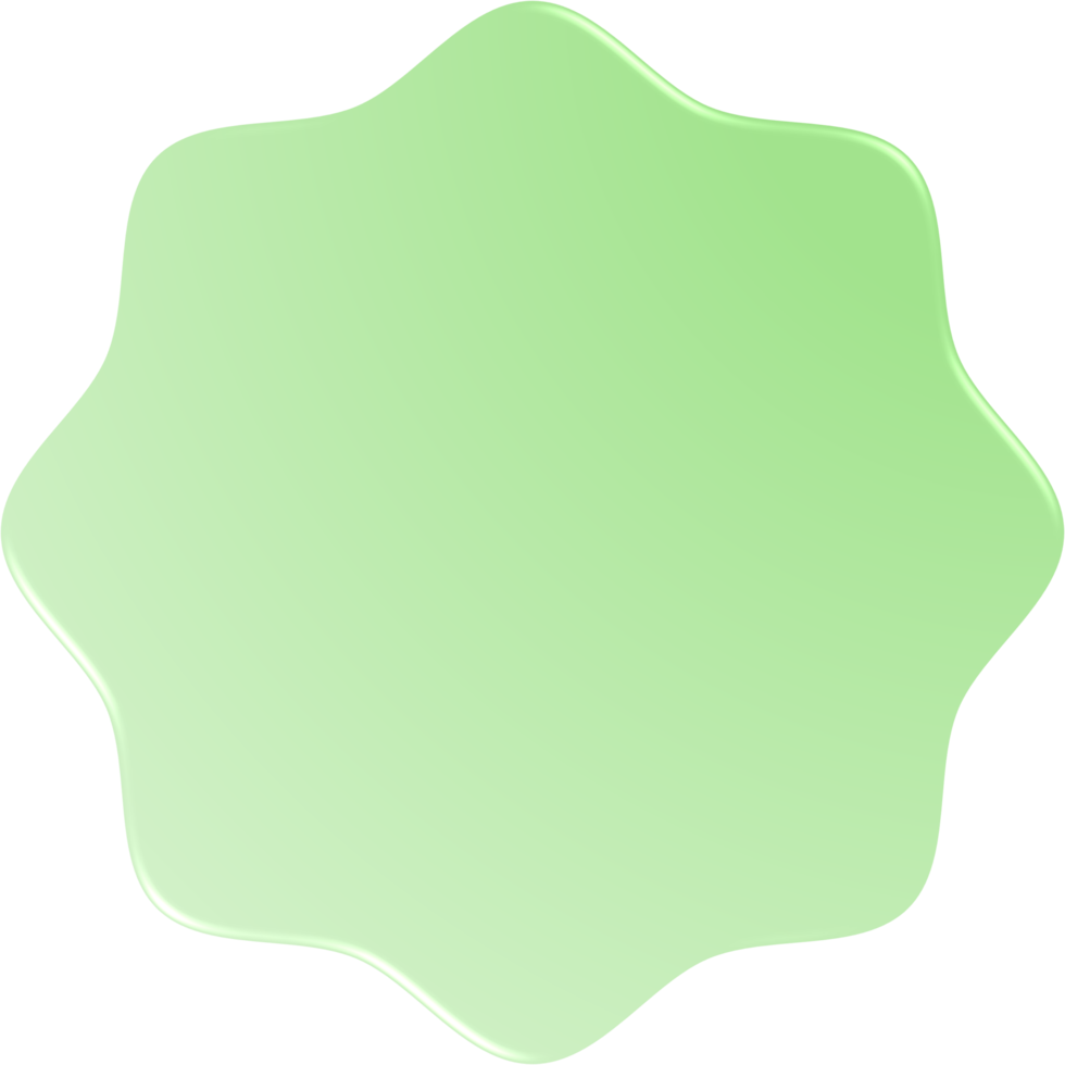 Green Gradient Wavy Circle, Wavy Circle Button png