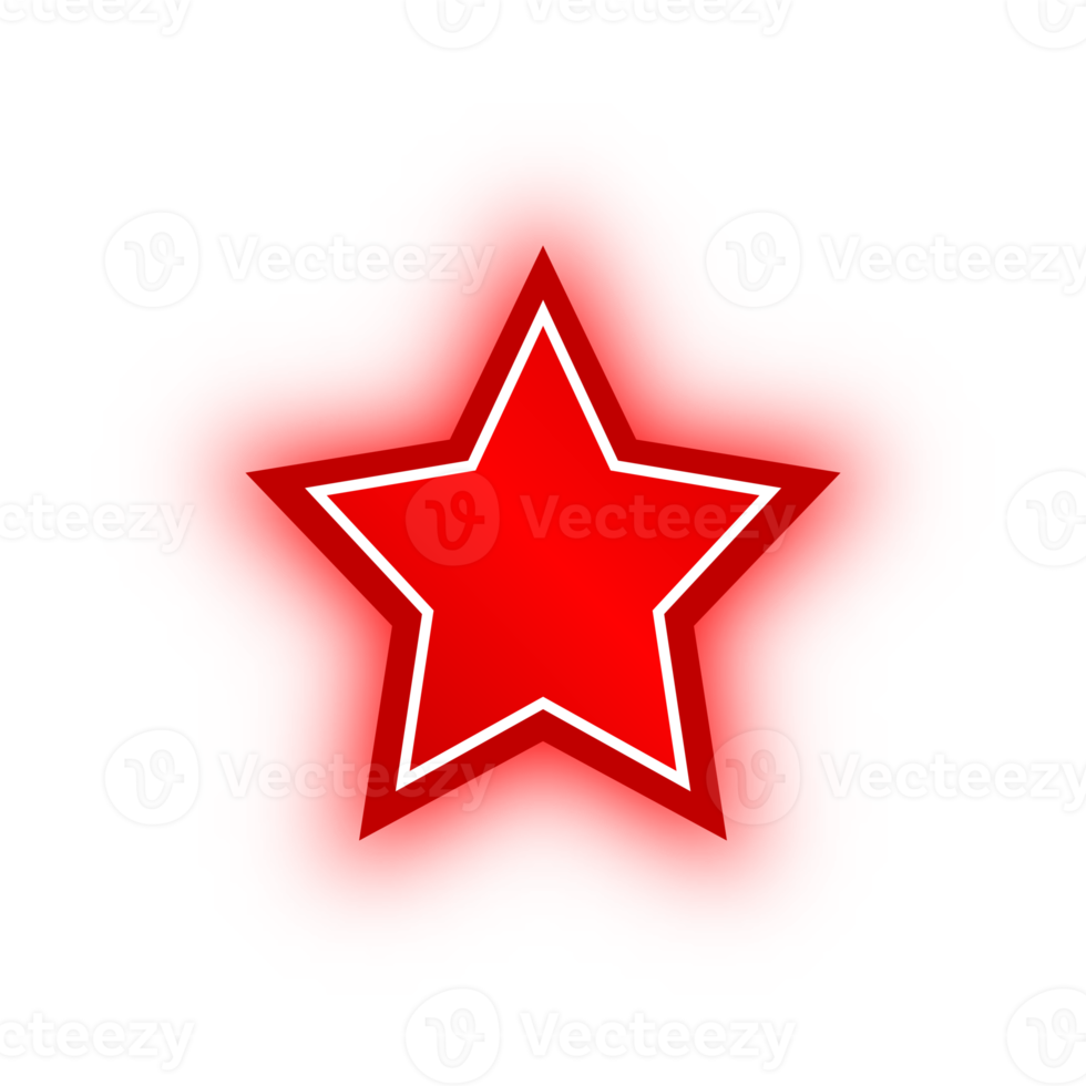 Neon Red Star Banner, Neon Star png
