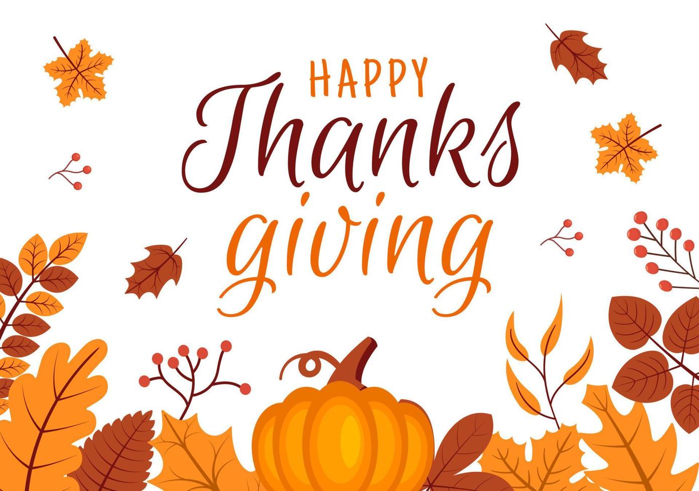 Happy Thanksgiving lettering on white background 11171138 Vector Art at  Vecteezy