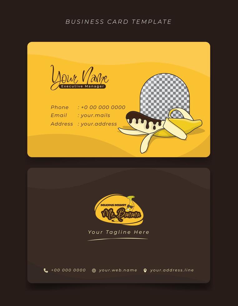 Business card or id card template with banana for banana seller identity design vector