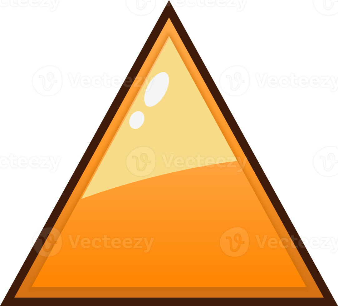 orange Cartoon-Dreieck-Schaltfläche png