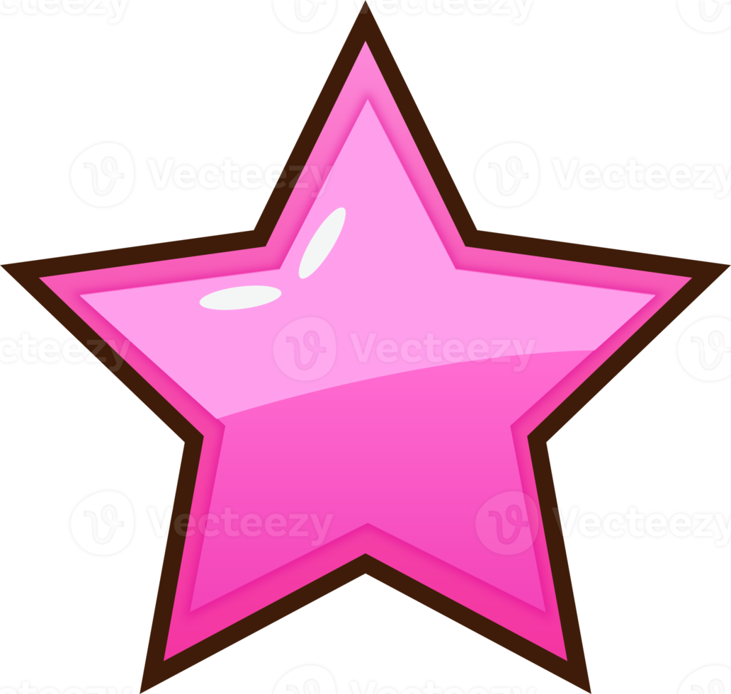 botón de estrella rosa de dibujos animados png