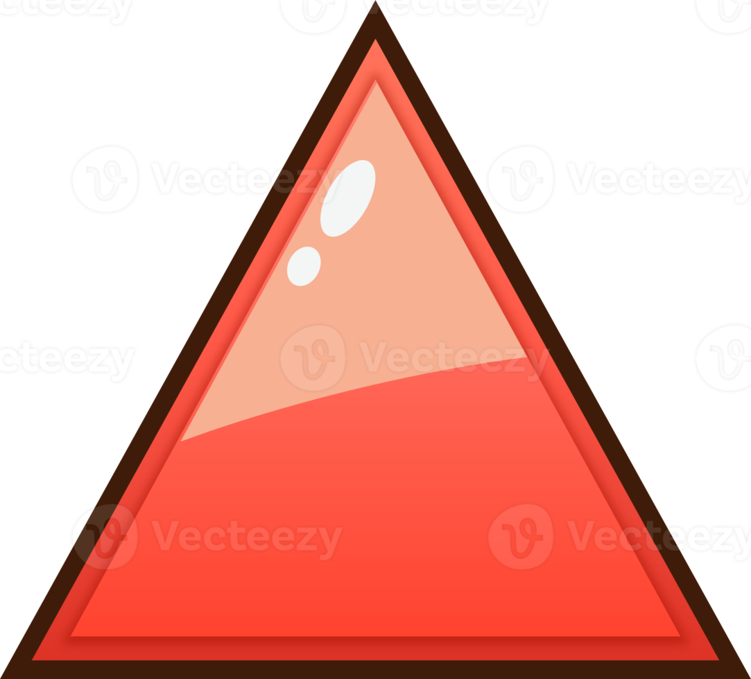 Red Cartoon Triangle Button png