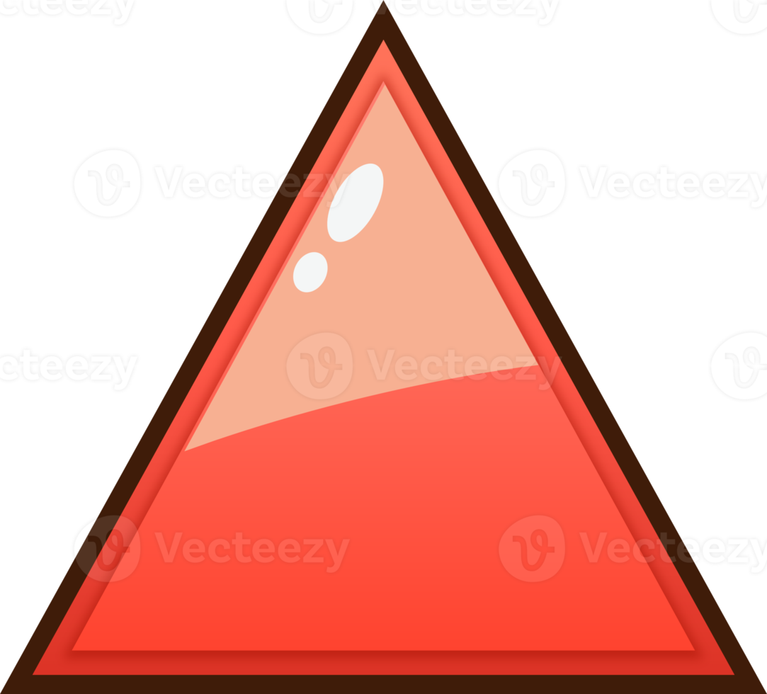 rood tekenfilm driehoek knop png