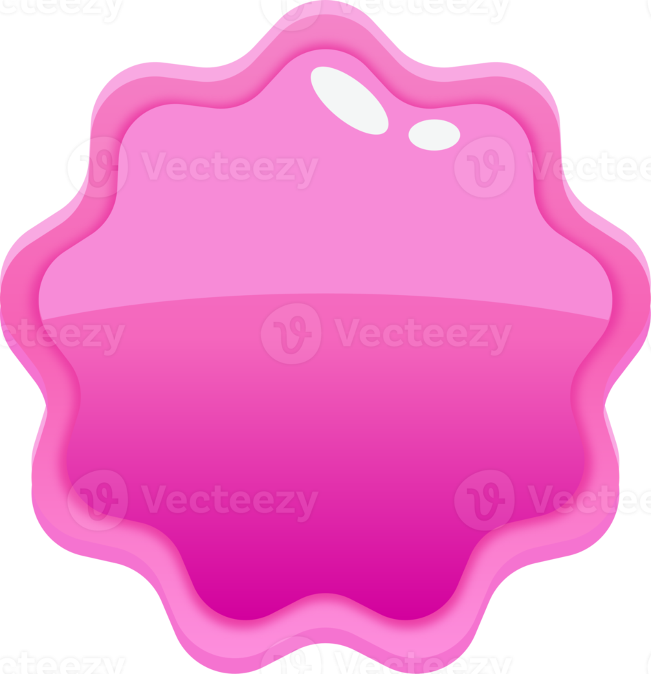 Pink Cartoon Wavy Circle Button png