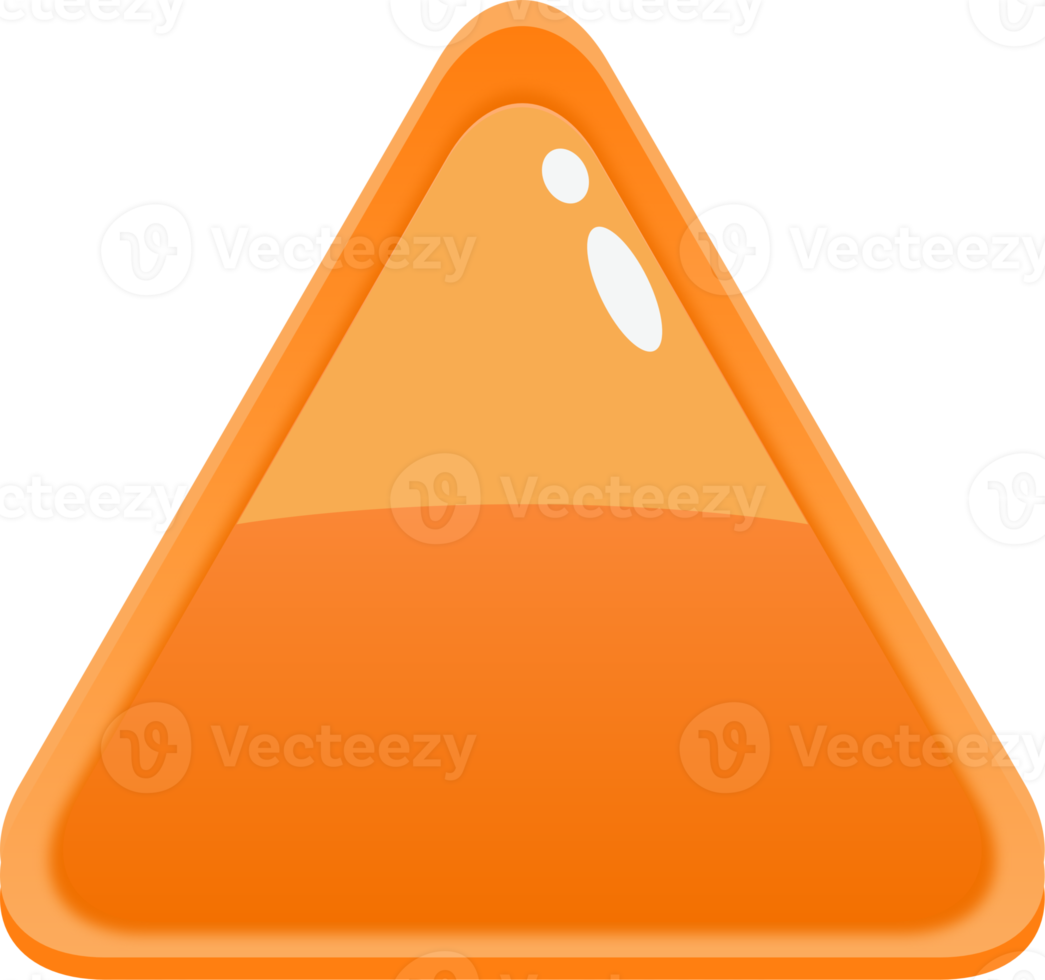 Orange Cartoon Triangle Button png