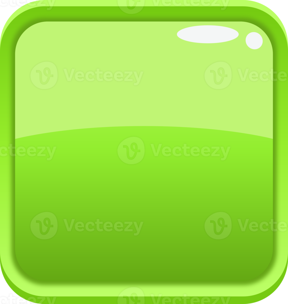 Green Cartoon Square Button png