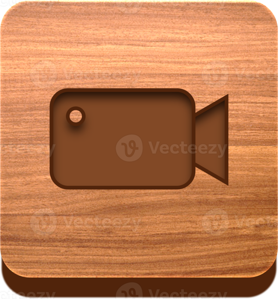 botón de grabación de madera, icono de madera png