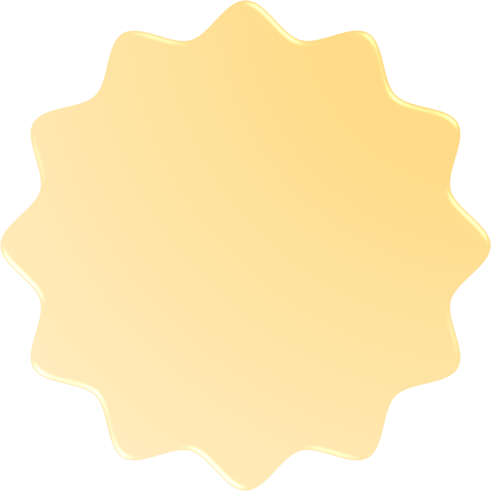 Yellow Gradient Wavy Circle, Wavy Circle Button png
