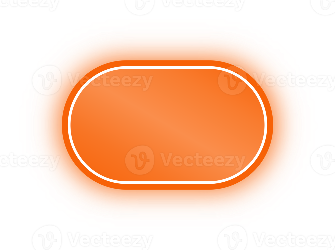 bannière rectangle arrondi orange néon, rectangle arrondi néon png