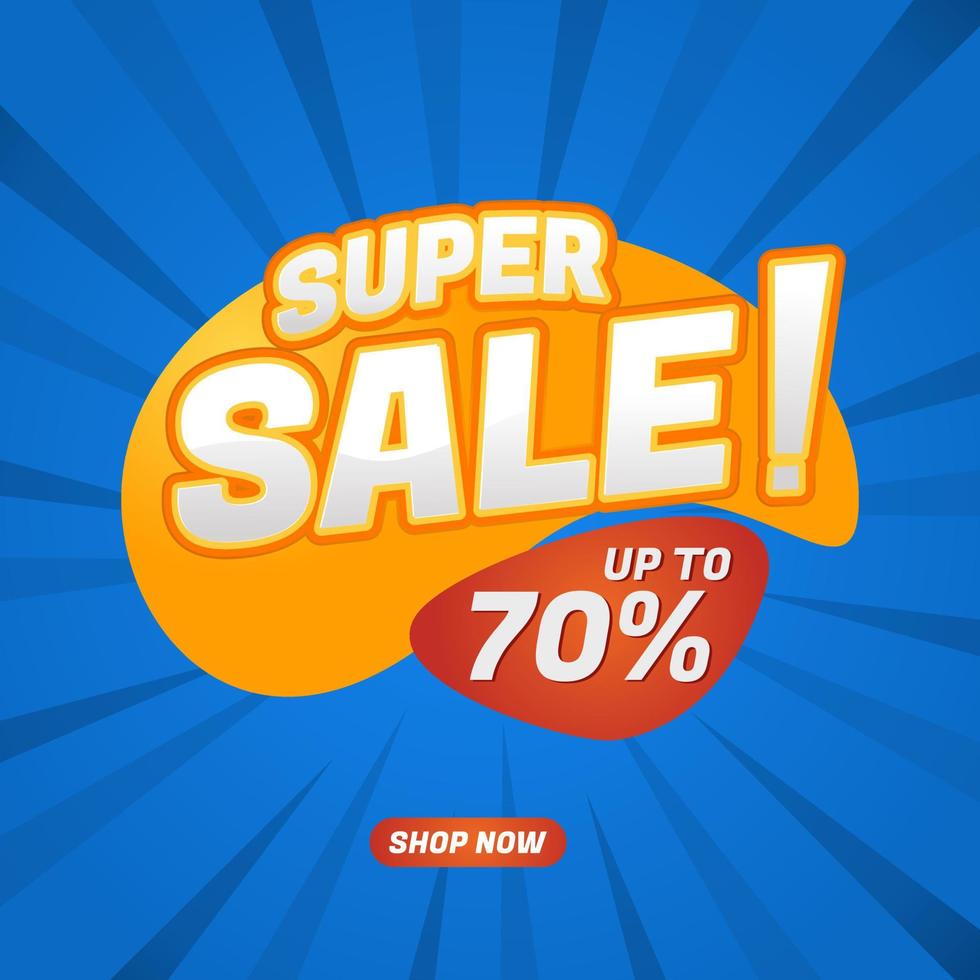 Super sale sign banner template design for advertising promotion vector