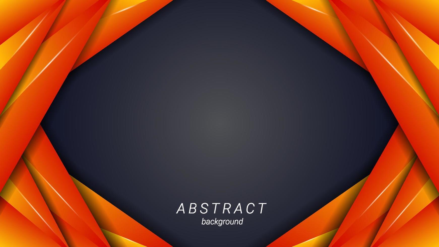 Abstract orange black line shape layer background template design vector