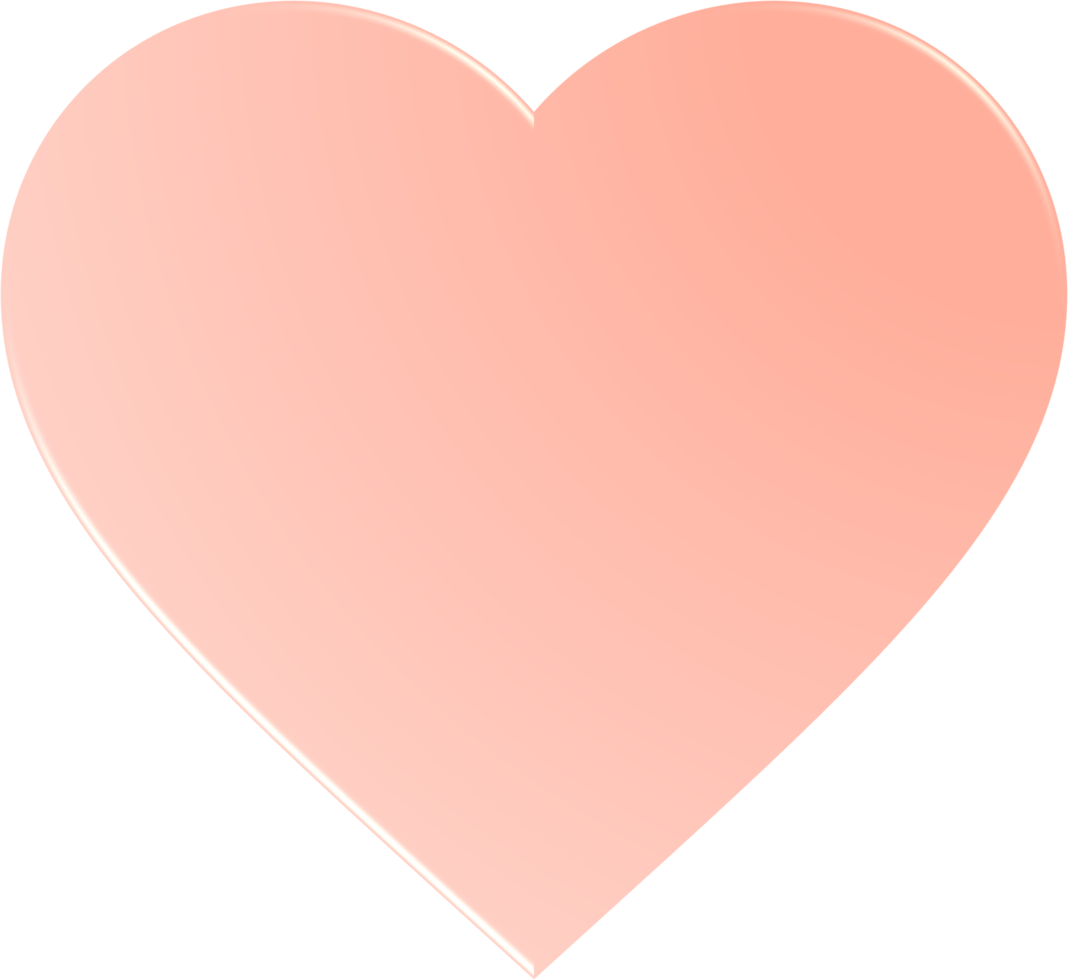 Orange Gradient Heart, Gradient Heart Button png