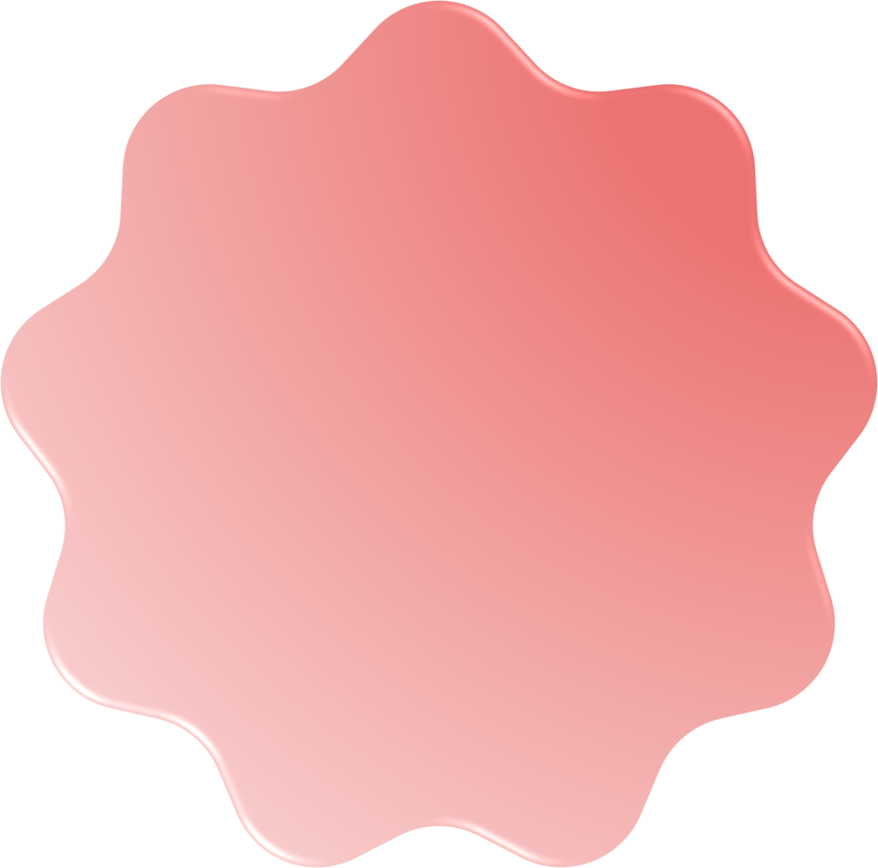 Red Gradient Wavy Circle, Wavy Circle Button png