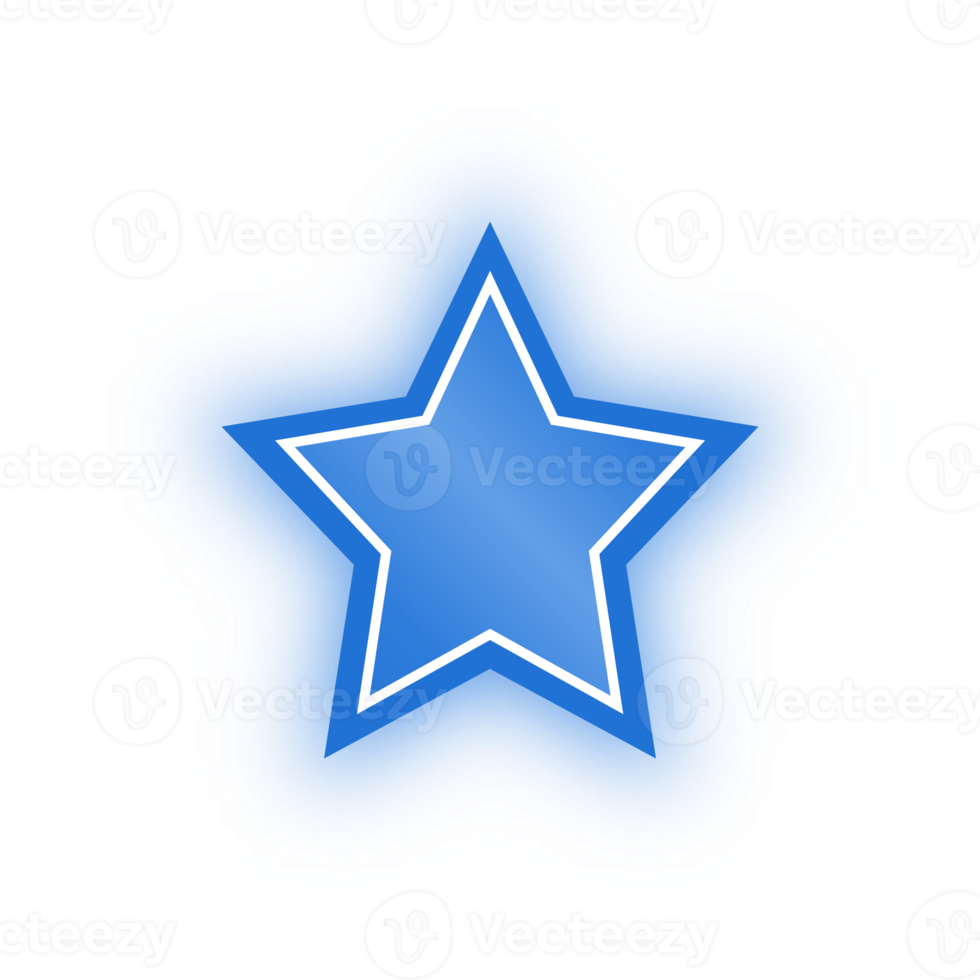 Neon Blue Star Banner, Neon Star png