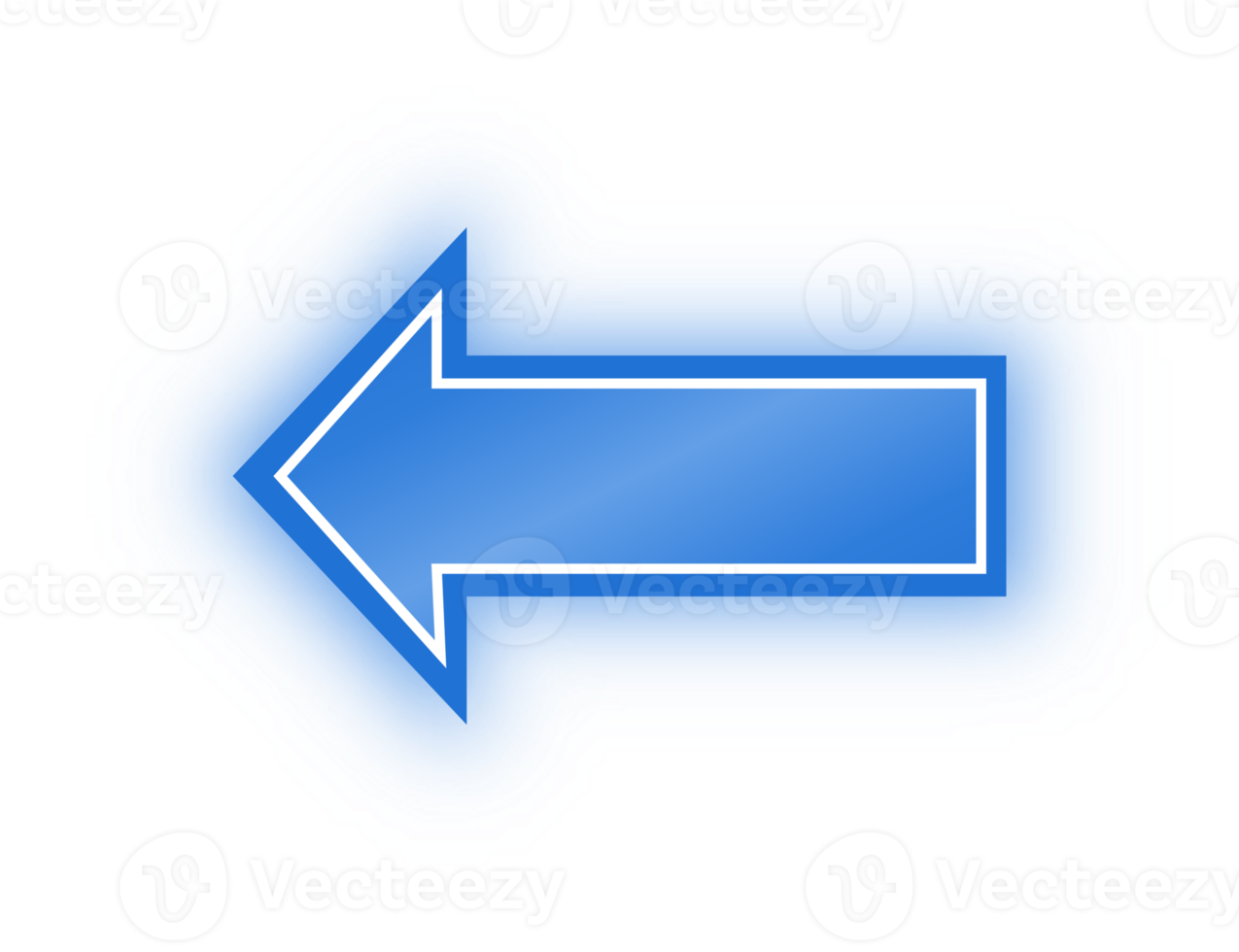 banner de seta azul neon, seta neon png