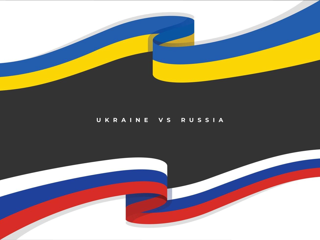 Russia and Ukraine Flag on dark background. Vector illustration