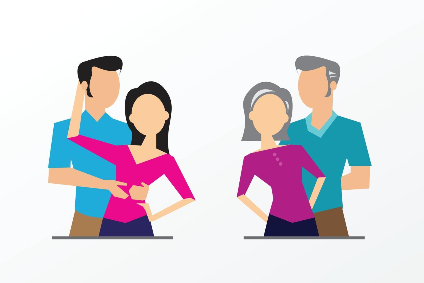 Developmental stages of the family generation. Vector illustration